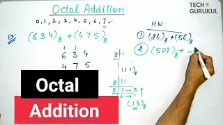 18 Octal Addition  Octal Arithmetic  Digital Electronics  TECH GURUKUL [upl. by Thaine]