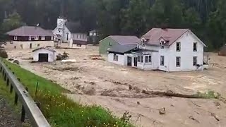 Tropical Storm Debby floods southern NY town sweeps away trees structures [upl. by Aselehc]