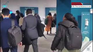 Delegates have started arriving at the Baku Olympic Stadium in Azerbaijan to attend the COP29 [upl. by Ellebana]