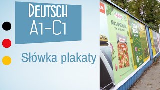 Słówka z plakatów w języku niemieckim Trening językowy A1C1 Język niemiecki online [upl. by Otit]