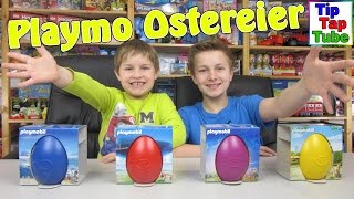 Playmobil Ostereier Spielzeug Unboxing Video Pirat Alpaka Meerjungfrau Fußballtor Kinderkanal [upl. by Lleunamme]