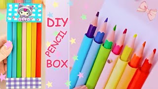 How to make a paper pencil box  DIY paper pencil box idea  Easy Origami box tutorial [upl. by Woody]