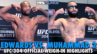 Leon Edwards Belal Muhammad Make Weight for Welterweight Title Rematch  UFC 304 Highlights [upl. by Esaele283]