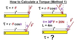 Physics 15 Torque Fundamentals 4 of 13 How to Calculate a Torque Method 1 [upl. by Filahk]