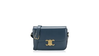 Celine Shiny Calfskin Classique Triomphe Bag Petrol [upl. by Inga]