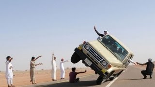 Saudi Arabians in sidewalk skiing car stunt craze [upl. by Pattie67]