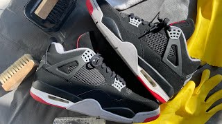 HOW TO CLEAN JORDAN 4 BRED SALT STAINS MUD DIRT [upl. by Atiloj]