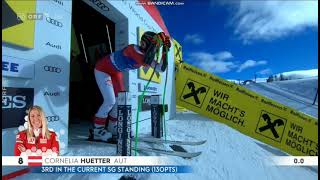 Cornelia Hütter gewinnt Super G Zauchensee 2024ORF [upl. by Ahsitam]