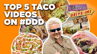 Top 5 Craziest DDD Taco Videos with Guy Fieri  Diners DriveIns and Dives  Food Network [upl. by Irrej315]