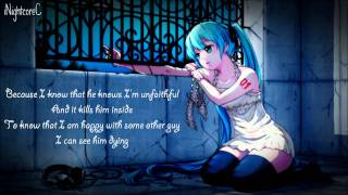 Nightcore  Unfaithful Lyrics [upl. by Netsirhk]