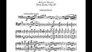 Don Juan Op 20 Strauss Richard cello Orchestra Audition Excerpt with Score [upl. by Atiuqcaj]