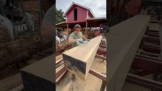 White Oak Cut Into 2x8’s Trailer Boards  Cooks AC36 sawmill [upl. by Elttil]