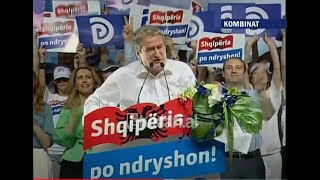 PD fushatë në Tiranë Berisha miting në Kombinat Bathore e Paskuqan  14 Qershor 2009 [upl. by Kassaraba]