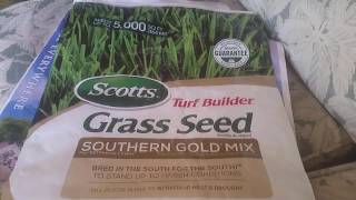 SCOTTS Southern Gold Mix Grass Seed For My Crappy Lawn Lawn Care Tip Summer Lawn Care [upl. by Yeloc]