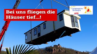 Spektakuläre MobilheimAnlieferung auf dem Campingplatz Hetzingen [upl. by Gurias]