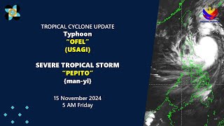 Press Briefing Typhoon OfelPH Usagi STS PepitoPH Manyi at 11 PM  11152024 14 Thursday [upl. by Dilks26]