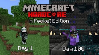 I Survived 100 Days in Hardcore Minecraft Pocket Edition [upl. by Nylirek]