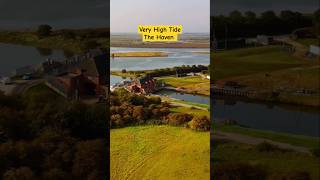 SHORTS  Coastal Elegance Aerial View of Very High Tide on The Haven near Boston [upl. by Doggett]