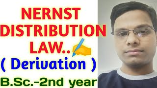 NERNSTdistribution law derivation of equation [upl. by Nylle]