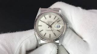 Rolex 16014 Datejust Oyster Perpetual Silver Linen Dial 1984 [upl. by Htenywg]