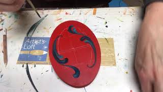 Freehand Telemark Rosemaling Tutorial  Art of Lise  ASMR and Pandemic Therapy Painting [upl. by Aidil787]