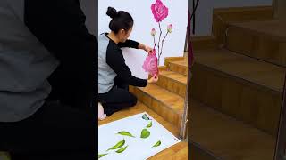 Rosequot selfadhesive painting you can paste it on the walls of your home whether [upl. by Enaek]