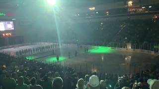 North Dakota vs Minnesota Intro amp Lineups  US Hockey Hall of Fame Game 2018  Orleans Arena [upl. by Berkshire331]