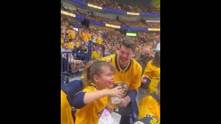 Taylor Lewans daughter chugged water at the Predators game 😆 via taylorlewanIG shorts [upl. by Judie]