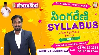 SCCL Syllabus 2024  SCCL Recruitment 2024 Notification Singareni notification 2024 syllabus [upl. by Riamu]