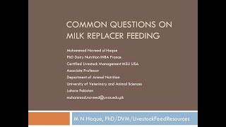 Common Questions on Milk Replacers and Feeding Strategies [upl. by Nnaeitak]