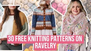 30 FREE Knitting patterns on Ravelry knittingpattern [upl. by Yvi]