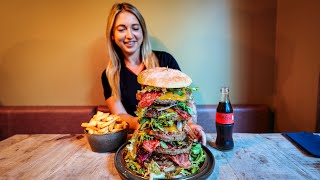 Beat Belgiums Godzilla Burger Challenge Record Eat For Free [upl. by Namielus371]