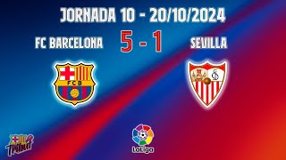 Barça 5  1 Sevilla Jornada 10 Lliga 20242025 [upl. by Airdnas]