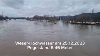 Das WeserHochwasser in Rinteln am 25122023 [upl. by Alcinia438]