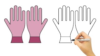 💗HOW TO DRAW A PAIR OF GLOVES [upl. by Sida539]