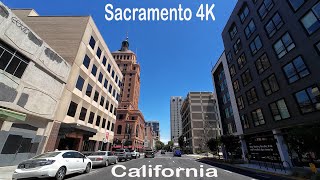 Sacramento California 4K Scenic Drive  Driving Downtown Sacramento USA [upl. by Ydnolem]