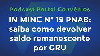 IN MINC NÂº 19 PNAB saiba como devolver saldo remanescente por GRU e mais  Podcast [upl. by Cann]