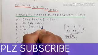 Strassens matrix multiplication simple trick [upl. by Lin]