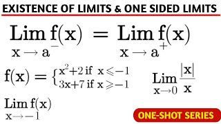 Existence of Limits and One Sided Limits [upl. by Amitak]