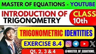 TRIGONOMETRY IDENTITIES  Exercise 84  Questions No 1 2  3  4CLASS10th ‎masterofequations [upl. by Eceeryt]