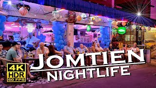 Jomtien Pattaya  Nightlife Bars Restaurants Thai massages 4K 60 HDR 💖 Walking Tour 👀 Thailand 🇹🇭 [upl. by Felicia]