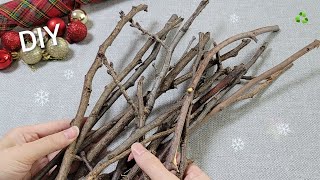 VERY Beautiful  Christmas decoration idea with Tree branch  Genius recycling crafts  DIY hacks [upl. by Ettenoj934]