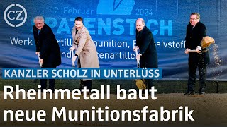 Kanzler Scholz in Unterlüß Rheinmetall baut neue Munitionsfabrik im Landkreis Celle [upl. by Anot]