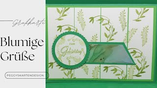 Blumige Grüße  Geburtstagskarte  PeggysKartendesign  StampinUp  Bastelanleitung [upl. by Lrig]