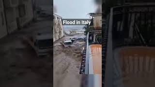 flooding in Italy  Flood returns on the street of Italy after rain rain weather flood [upl. by Zeuqram]