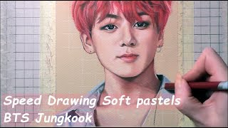 Speed Drawing Soft Pastels  BTS Jungkook방탄소년단 정국 [upl. by Fitzpatrick]