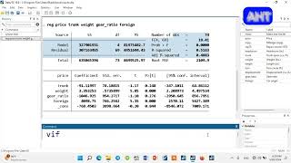 Regression and Different Diagnostics Tests in STATAMULTICOLLINEARITYHETEROSCEDASTICITY adey12m [upl. by Anwahsat]