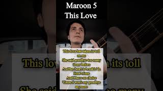 Maroon 5  This Love Karaoke Acoustic Guitar short karaoke lyrics shorts [upl. by Tobey]