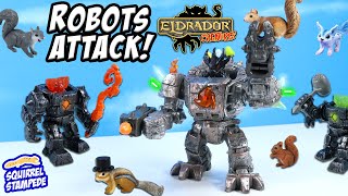 Eldrador Creatures Master Shadow Robot Mechs attack the Squirrels Schleich Review [upl. by Limay]