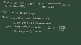 4 Ejercicio 4 ácido  base pH de una disolución con exceso de ácido [upl. by Bil]